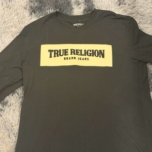 True Religion Black and Yellow Long Sleeve Tee